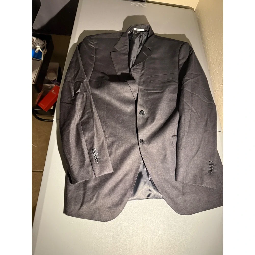 Peter Millar Mens 40R Wool Blazer Charcoal Gray 2 Button Sport Coat Jacket